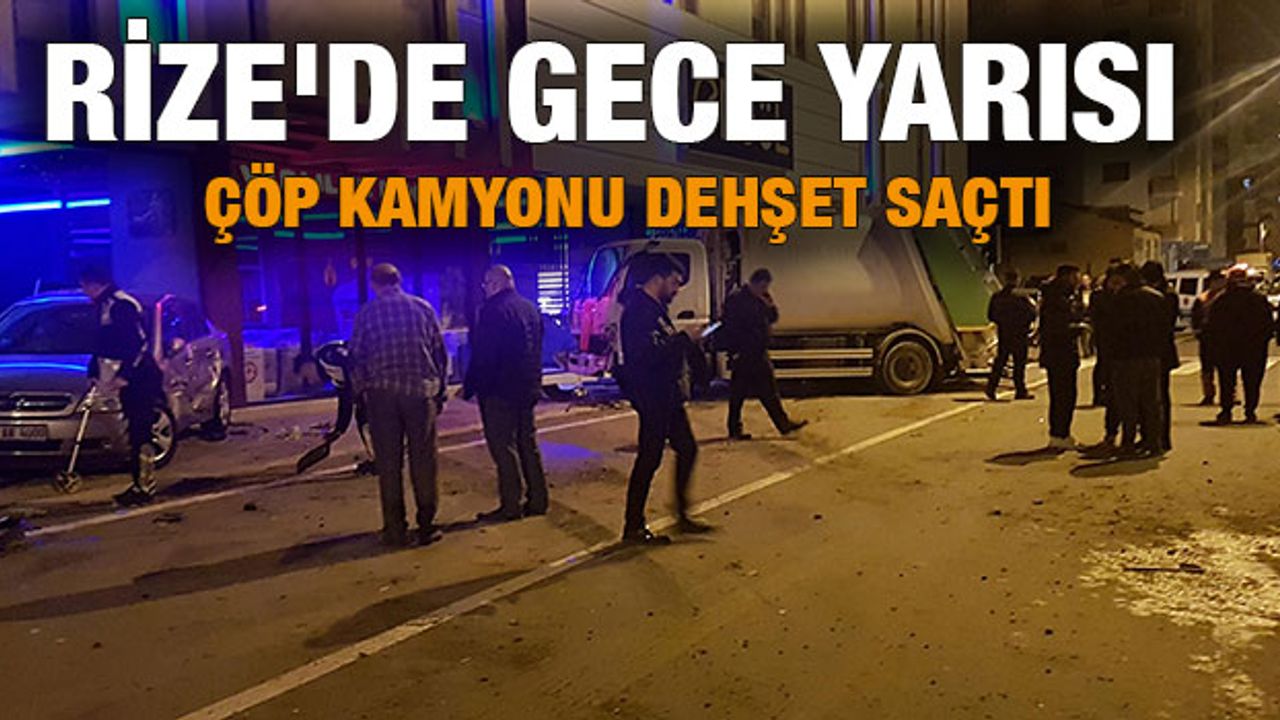 Çöp Kamyonu Karşı Yönde 2 Otomobile Çarptı, Alkollü Sürücü Kaçtı