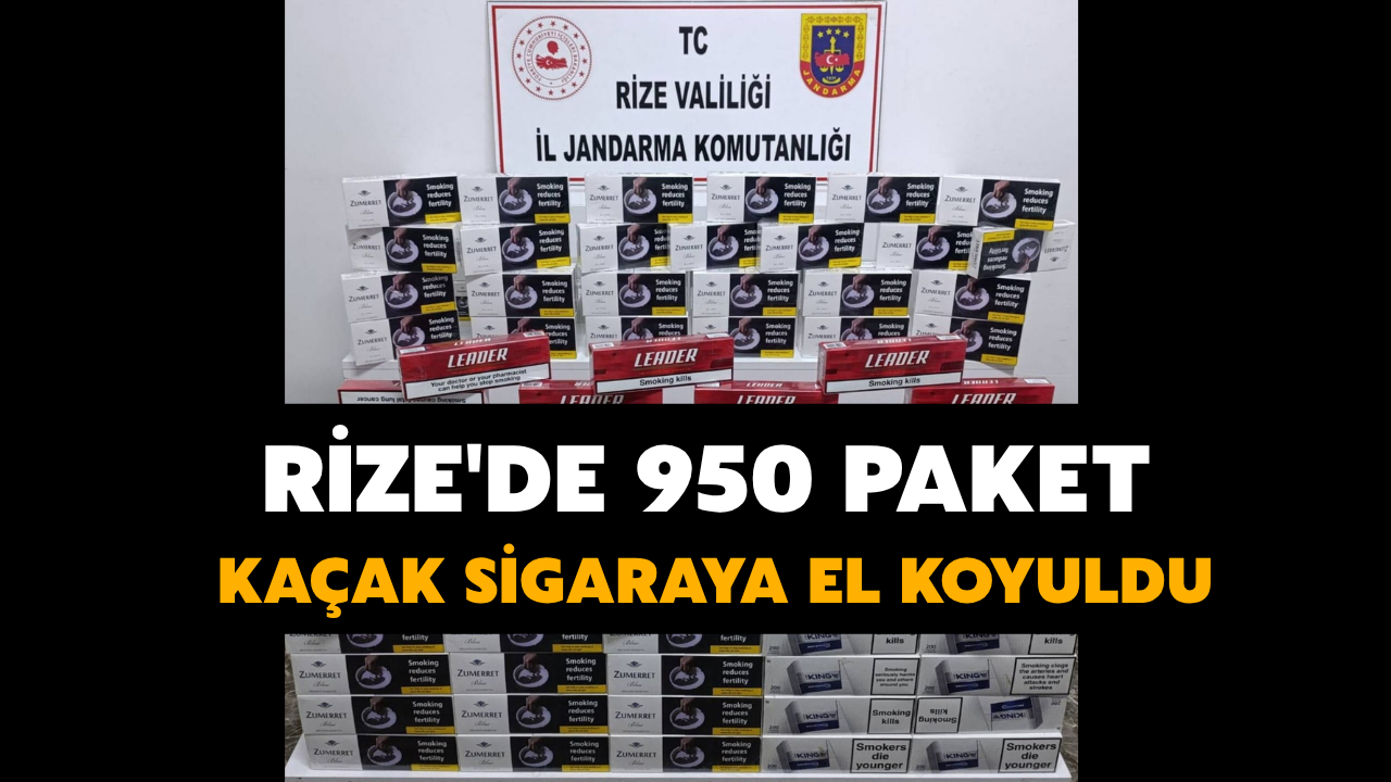 Rize'de 950 Paket Kaçak Sigaraya El Koyuldu