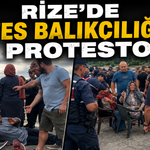 Rize'de Köylülerin Kafes Balıkçılığı Protestosu
