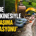 Rize'de İş Makinesiyle 'Çay Taşıma Operasyonu'