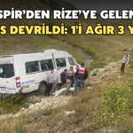 Rize’ye Gelen Yolcu Minibüsü Şarampole Devrildi 1'i Ağır 3 Yaralı