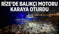Rize'de Balıkçı Motoru Karaya Oturdu