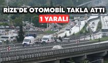 Rize'de Otomobil Takla Attı