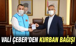 Vali Çeber, TDV'ye Kurban Bağışı Yaptı