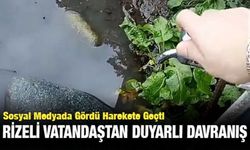 Rize'de Duyarlı Vatandaş Boşa Akan Musluğu Tamir Etti