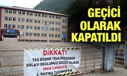 Yamaçtan Bahçesine Kaya Parçaları Düşen Okul Kapatıldı