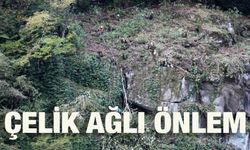 Kaya Düşme Tehlikesi İçin Yamaçlara Çelik Ağlar Örüldü