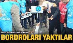 Maaş Zammını Bordro Yakarak Protesto Ettiler