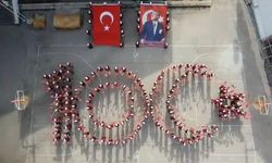 Amasya’da Öğrenciler ‘100. Yıl’ Görseli Oluşturdu