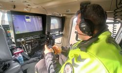 Amasya'da Helikopter Destekli Trafik Denetimi