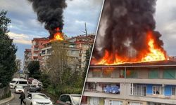 Rize'de 5 Katlı Apartmanın Bacasında Yangın Çıktı