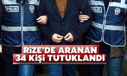 Rize'de Ocak Ayında Aranan 34 Kişi Tutuklandı