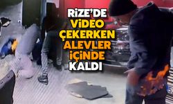 Rize’de Video Çekerken Alevler İçinde Kaldı 