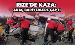 Rize’de Kaza: Araç Bariyerlere Çarptı