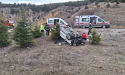 Yoldan çıkan otomobil takla attı: 5 yaralı