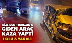 Rize'den Trabzon'a Giden Araç Tünelde Kaz Yaptı: 1 Ölü, 6 Yaralı