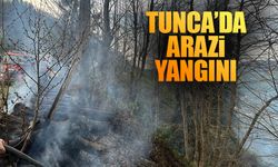 Tunca'da Arazi Yangını Meydana Geldi