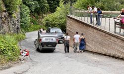 Uzungöl'de Freni Tutmayan Otomobil Takla Attı