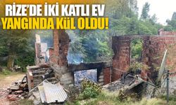 Rize'de İki Katlı Evde Yangında Küle Döndü