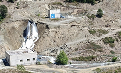 Amasya'da HES'te heyelan