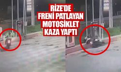 Rize'de Freni Patlayan Motosiklet Kaza Yaptı