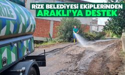 Rize Belediyesi Temizlik Ekiplerinden Araklı'ya Destek