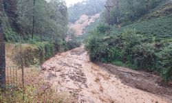 Rize'de Heyelanlı Alanda Temizleme Çalışması