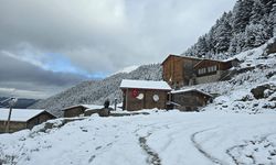 Rize'nin Yüksek Kesimleri Kar Yağışıyla Beyaza Büründü