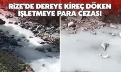 Rize'de Dereye Kireç Döktüğü Tespit Edilen İşletmeye Ceza Verildi