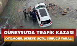 Güneysu'da Trafik Kazası: Otomobil Dereye Uçtu, Sürücü Yaralı