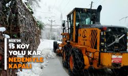 Rize’de 15 Köy Yolu Kar Nedeniyle Kapalı