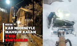 Rize’de Kar Nedeniyle Mahsur Kalan 7 Kişi Kurtarıldı