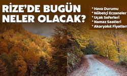 Rize'de bugün: 09 Kasım 2024 Cumartesi