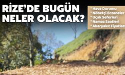 Bugün Rize'de Hangi Eczaneler Nöbetçi, Rize'den Kaç Uçak Seferi Var?