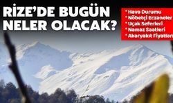 Bugün Rize'de Hangi Eczaneler Nöbetçi, Rize'den Kaç Uçak Seferi Var?