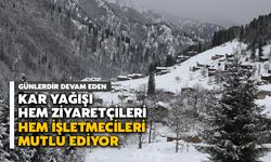 Kar Yağışı Hem Ziyaretçileri Hem İşletmecileri Mutlu Ediyor