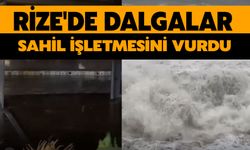 Rize’de Şiddetli Dalgalar: Sahildeki İşletmede Büyük Hasar