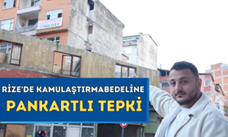 Rize'de Kamulaştırma Bedeline Pankartlı Tepki