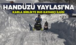 Handüzü Yaylası’na Karla Birlikte Rus Kayakçı İlgisi