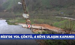 Rize’de Yol Çöktü, 4 Köye Ulaşım Kapandı