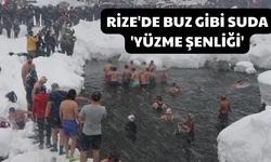 Rize'de Buz Gibi Suda 'Yüzme Şenliği'