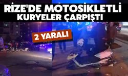 Rize'de Motosikletli Kuryeler Çarpıştı: 2 Yaralı