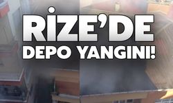 Rize Tophane Mahallesi’nde Depoda Yangın Paniği!