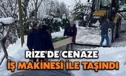 Rize'de Cenaze İş Makinesi İle Taşındı