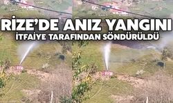 Rize’de Anız Yangını İtfaiye Tarafından Söndürüldü