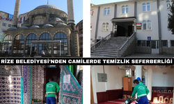 Rize Belediyesi’nden Camilerde Temizlik Seferberliği