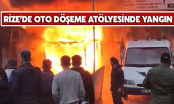 Rize’de Oto Döşeme Atölyesinde Yangın