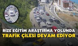 Rize Eğitim Araştırma Yolunda Trafik Çilesi Devam Ediyor
