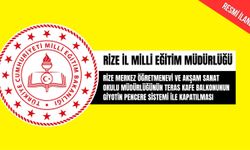 RİZE MERKEZ ÖĞRETMENEVİ VE AKŞAM SANAT OKULU MÜDÜRLÜĞÜNÜN TERAS KAFE BALKONUNUN GİYOTİN PENCERE SİSTEMİ İLE KAPATILMASI