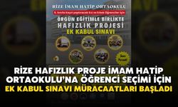 Rize Hafızlık Proje İmam Hatip Ortaokuluna Öğrenci Seçimi İçin Ek Kabul Sınavı Müracaatları Başladı